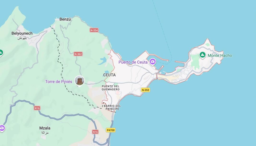 Google Maps mantiene una frontera diferenciada entre Ceuta, Melilla y Marruecos Google Maps mantiene una frontera diferenciada entre Ceuta, Melilla y Marruecos
